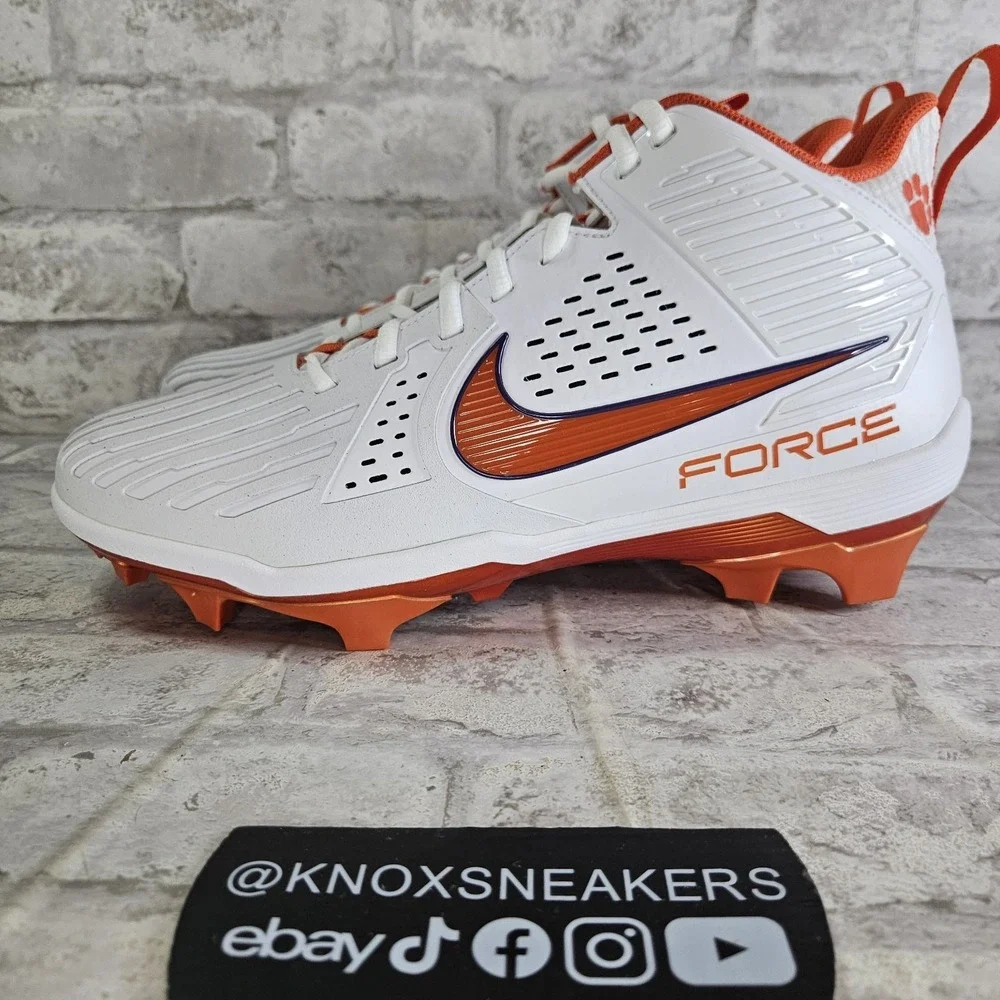 Nike Force Savage Pro 3 Clemson Tigers Football Cleats FJ5748-108 Men's Size 12